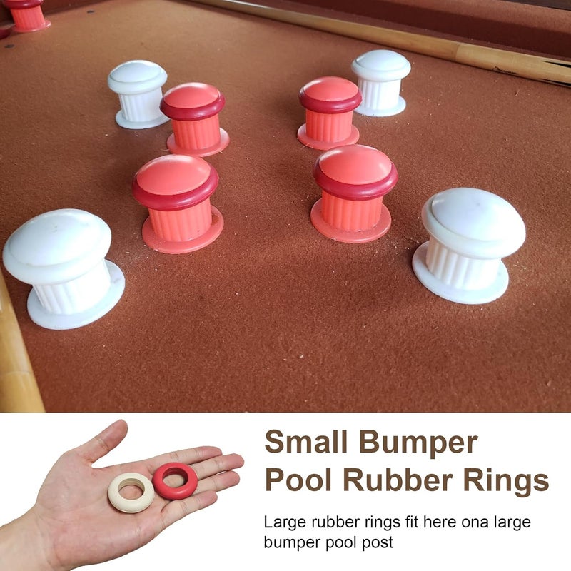 Batator 16 Pack Small Bumper Pool Rubber Rings,Bumper Pool Table Replacement Parts Fit Bumper Pool Table, Brought New Life to Old Hard Bumpers（8 Red and 8 White - Image 4
